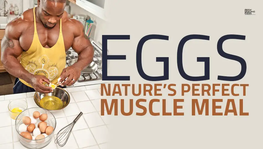 Eggs eating bodybuilder