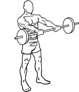 shoulder workout barbell front raise 