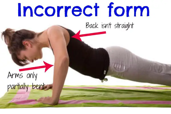 incorrect form of pushups